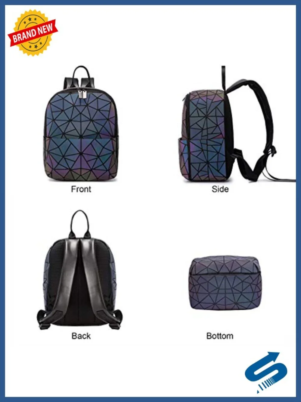LOVEVOOK Geometric Luminous Handbag Women's Backpack Crossbody Purse
